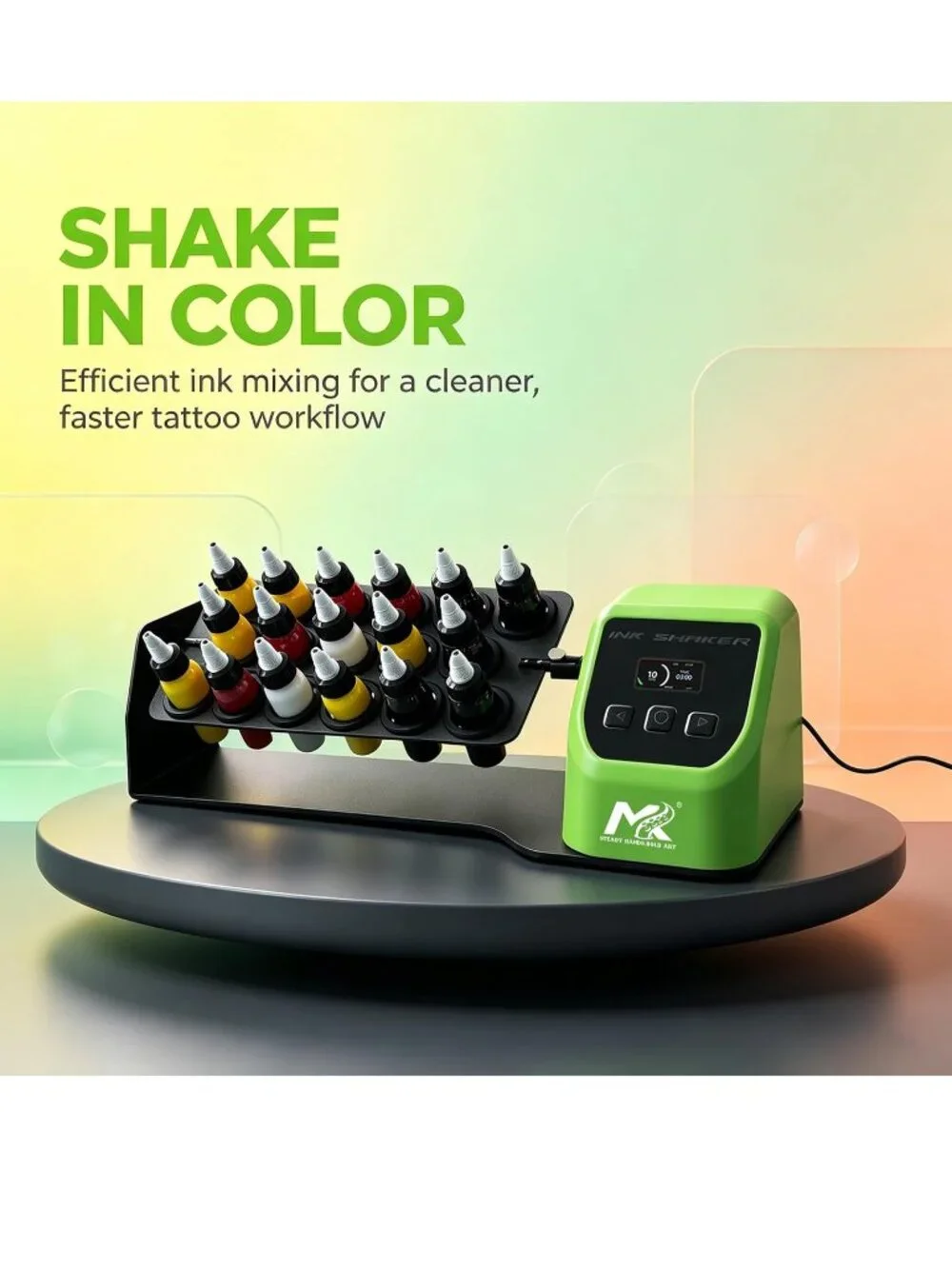 NEW MK Tattoo Ink Shaker Mixer Rocker Electric Pigment Rotating Agitator Shop